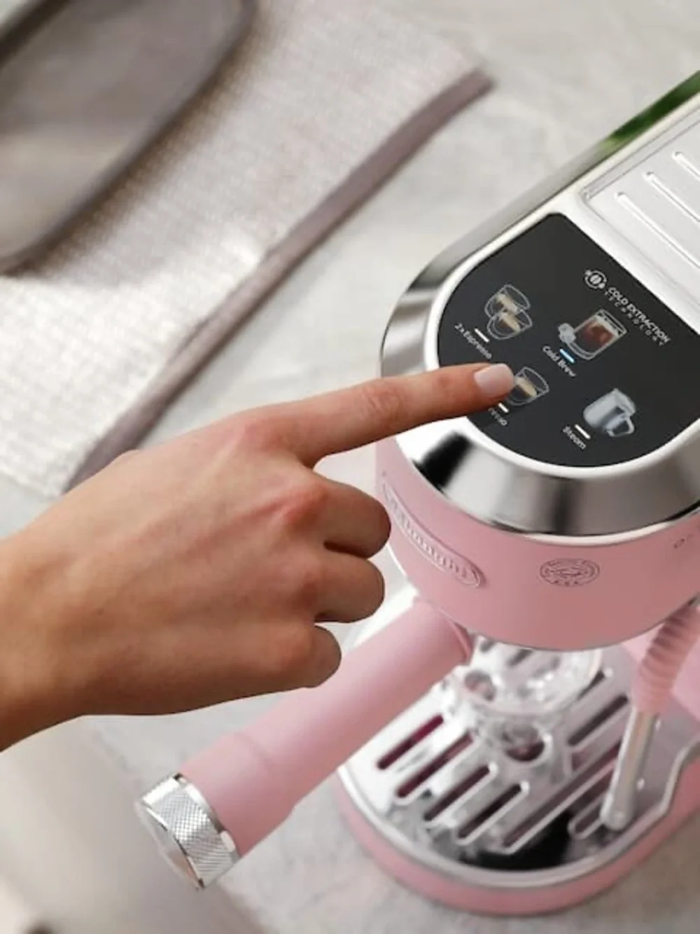 DeLonghi Dedica Duo Espresso & Cold Brew Coffee Maker - Pink